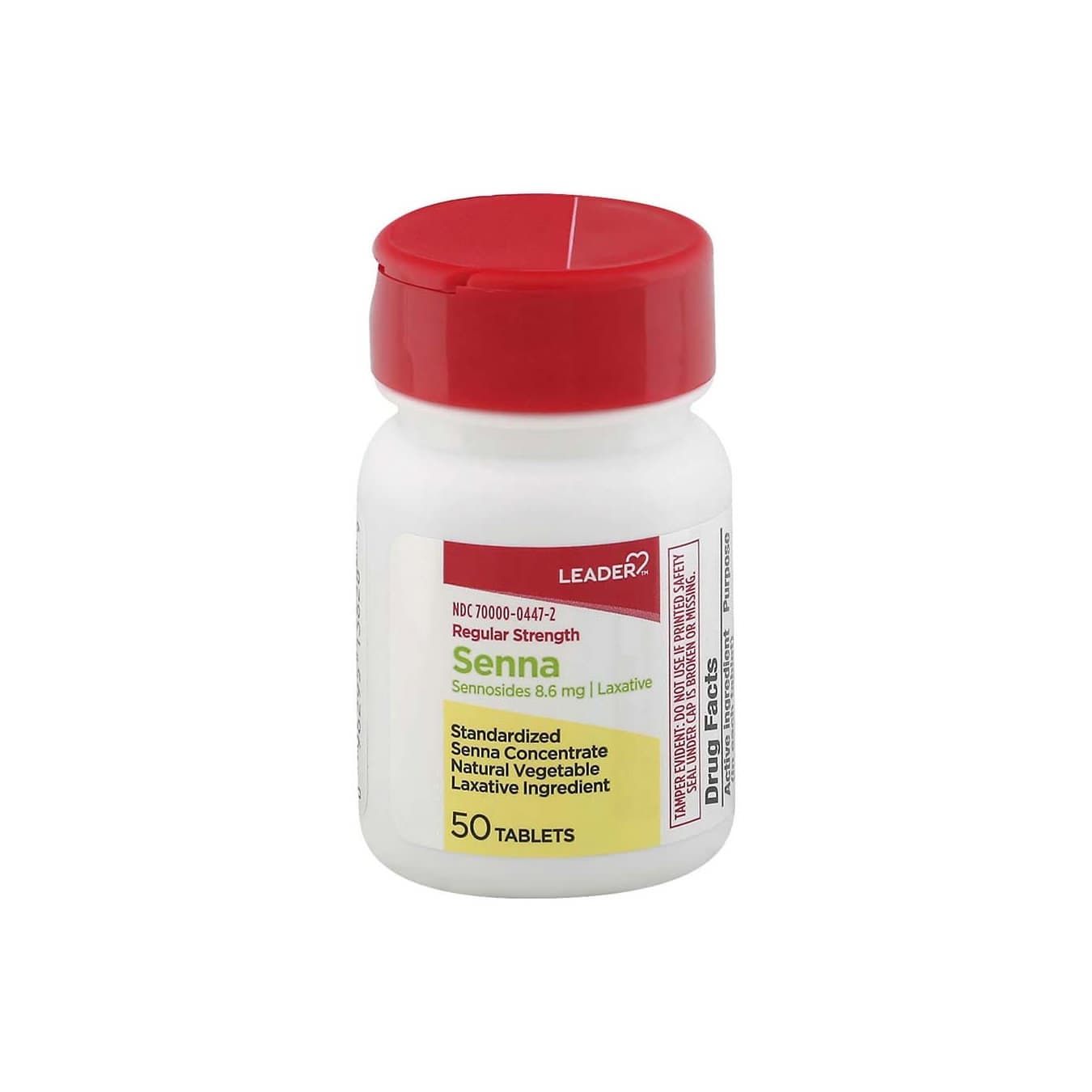 Leader Sennosides Laxative Tablets, 8.6 mg, 50 Count - Each