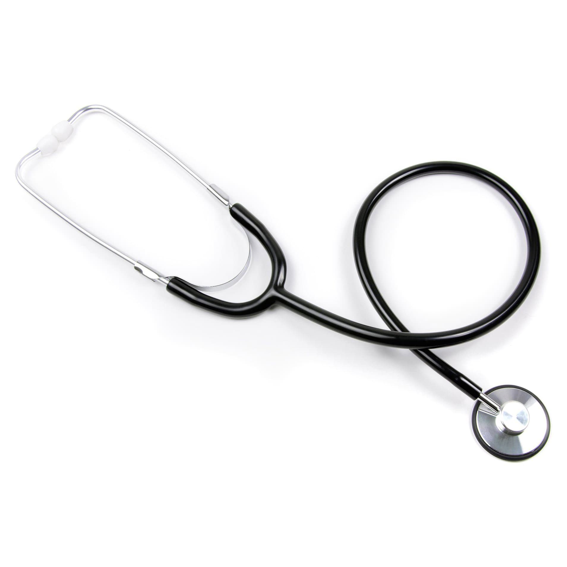Basic Classic Stethoscope Black 1-Tube Single Lumen Adult, Single Head Chestpiece, 21 Inch Tube - Case of 50 - Image 1