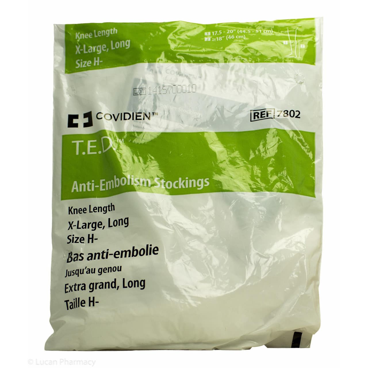 T.E.D Knee High Anti-Embolism Stockings, White, ExtraLarge-Long - Pair - Image 1