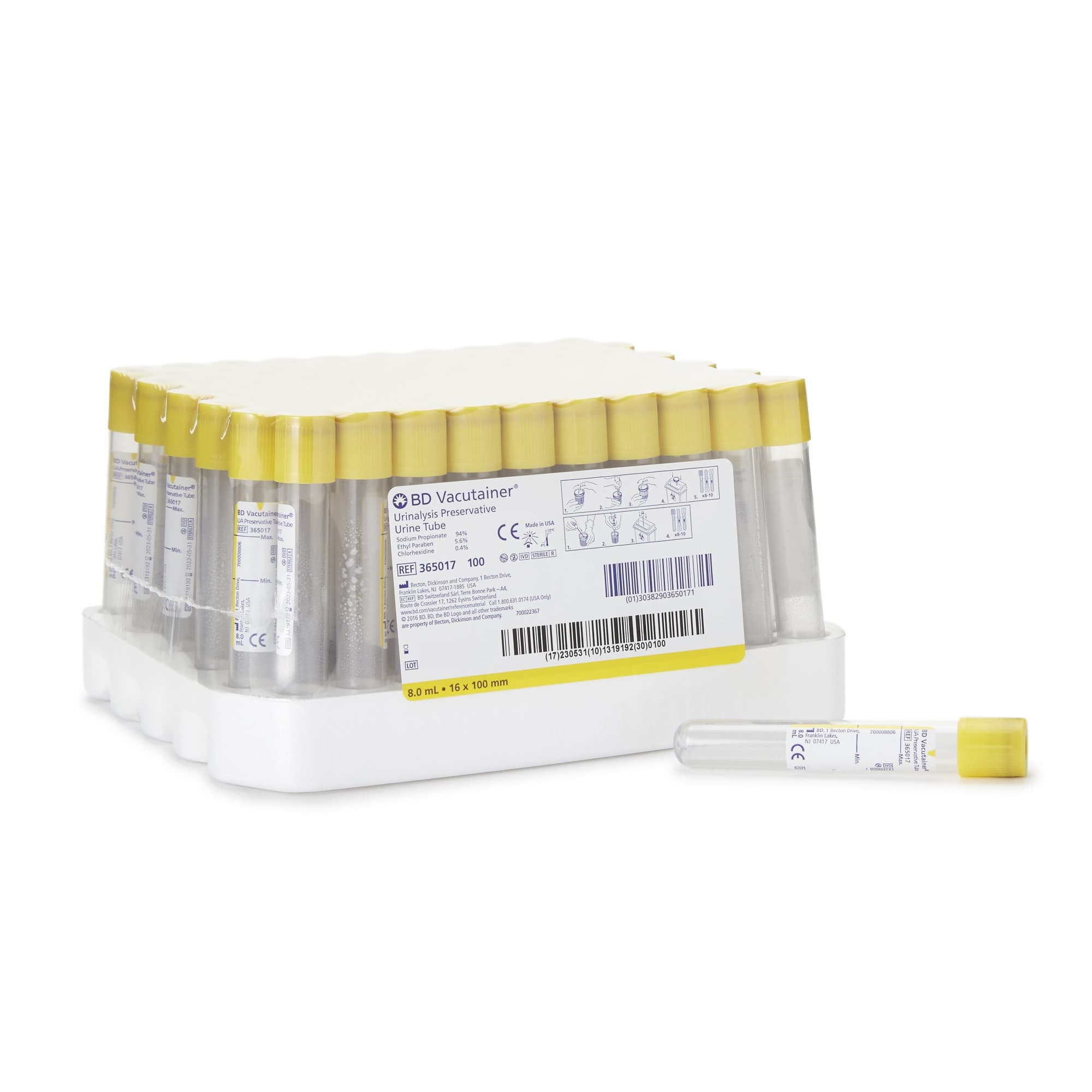 BD Vacutainer Urinalysis Tube with Preservative for Urinalysis - Case of 1000 - Image 1