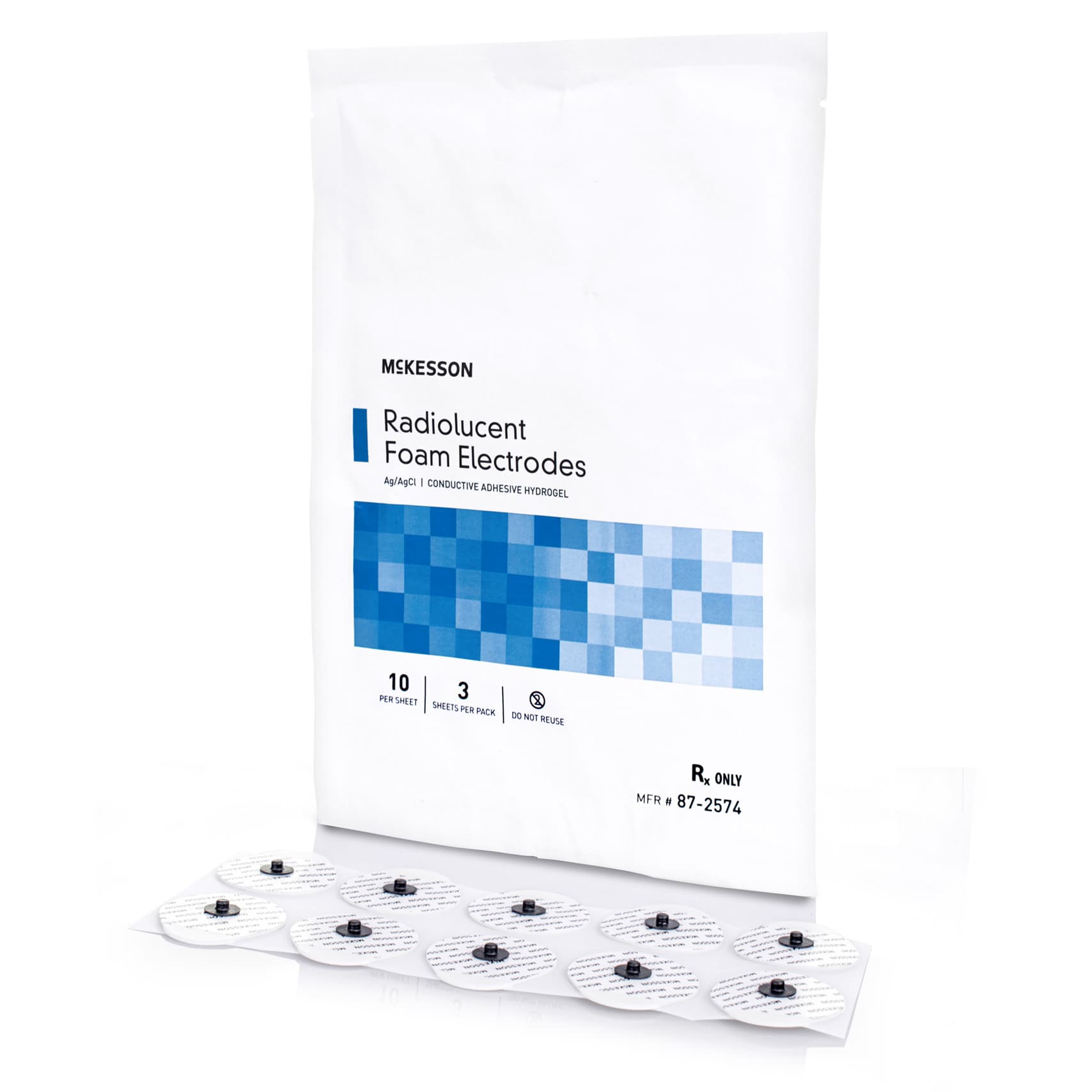 Radiolucent Foam Electrodes, Ag/AgCl, Conductive Adhesive Hydrogel - Case of 600 - Image 1