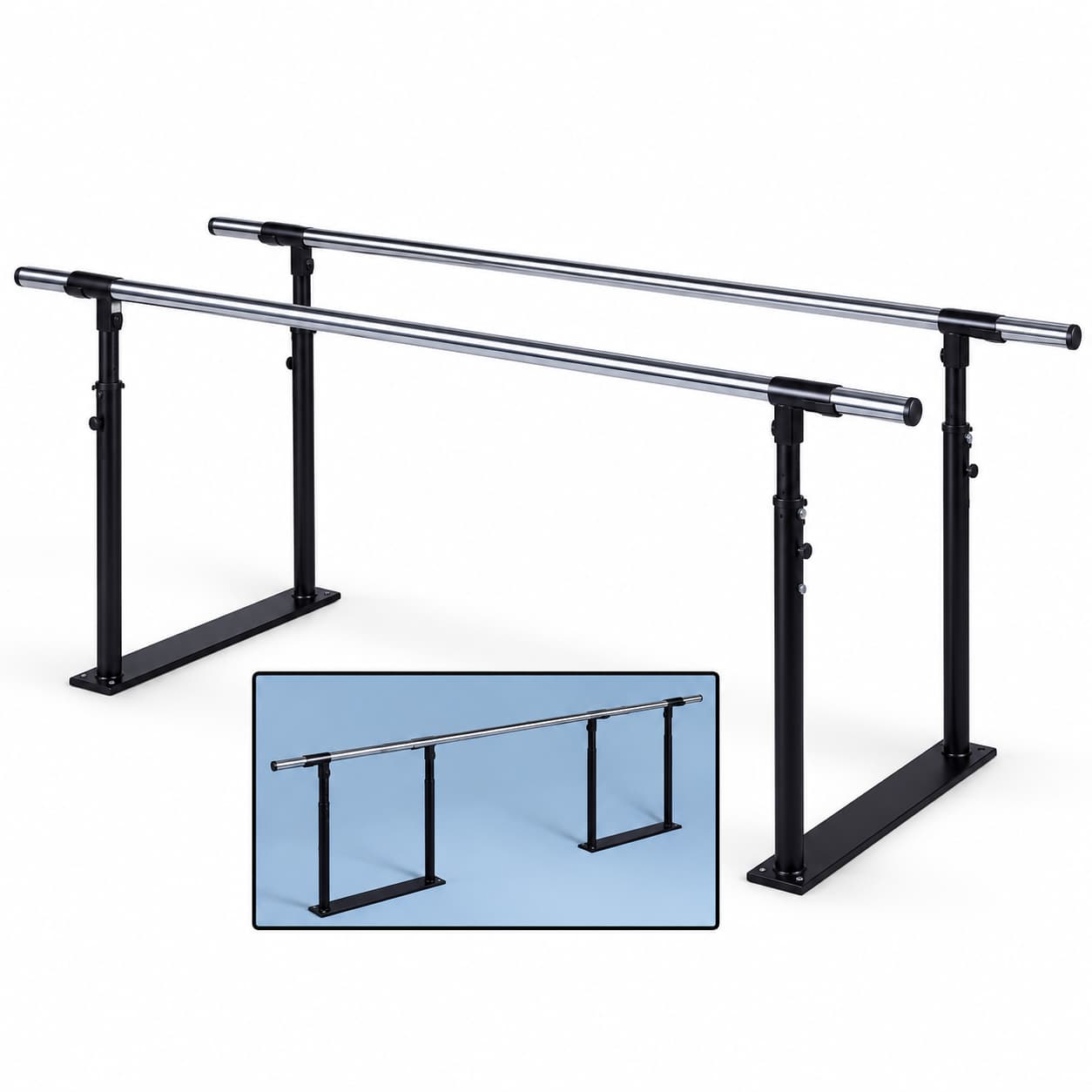 Hausmann Height Adjustable Space Saving Folding Parallel Bars - Image 2