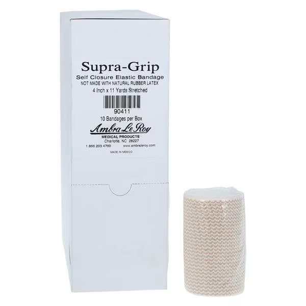 Ambra Le Roy Supra-Grip Elastic Bandage with Double Velcro Closure, Tan-White - Image 1