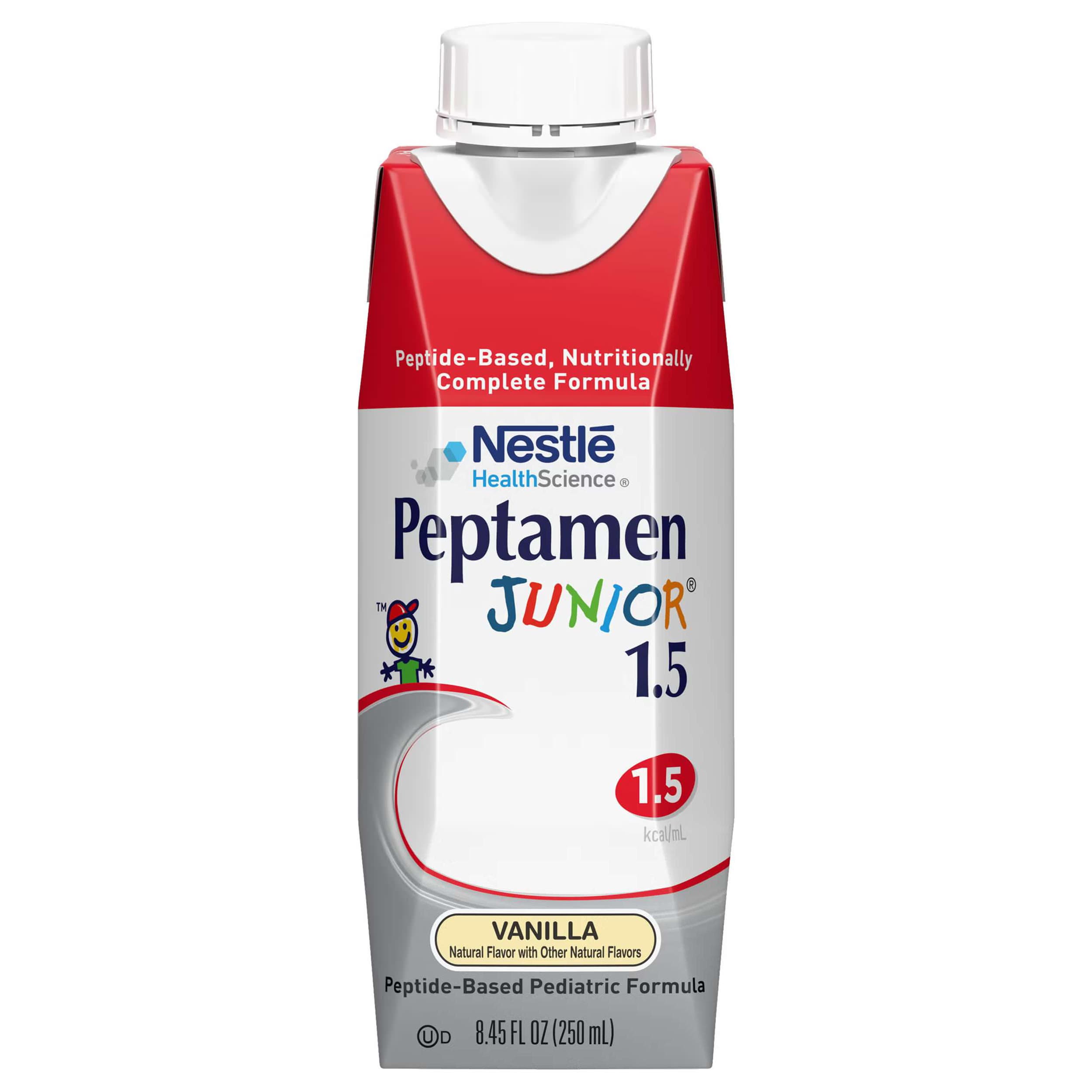 Peptamen Junior 1.5 Peptide-Based Pediatric Tube Feeding Formula, 250mL, Vanilla- Each - Image 1