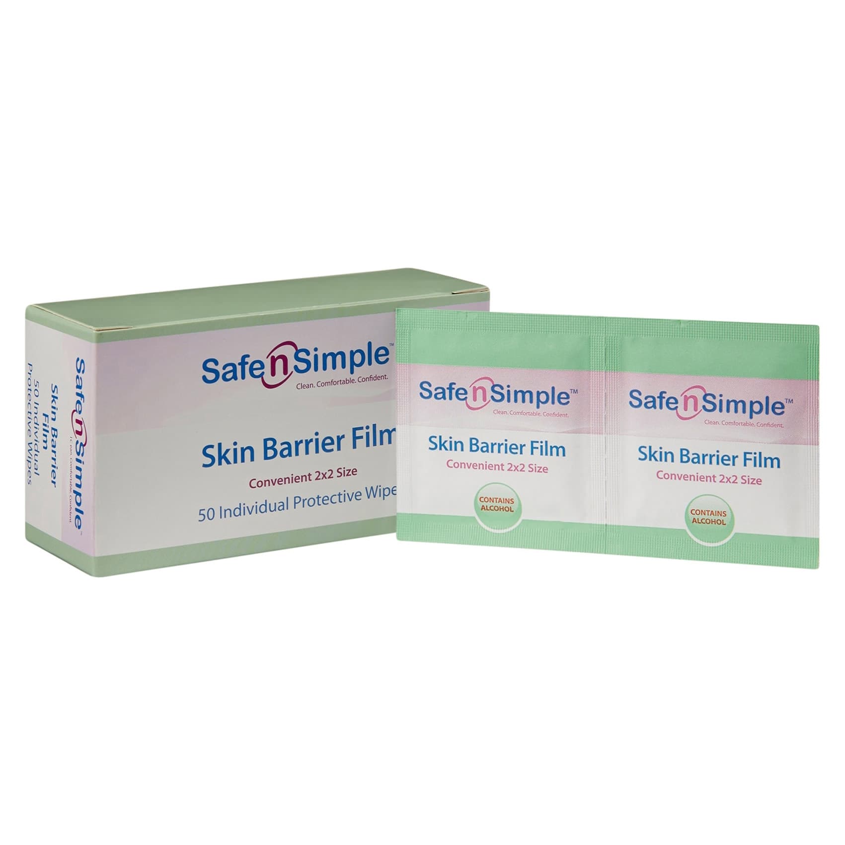 Safe n' Simple Skin Barrier Film Wipes , 2 x 2 Inch - Image 1