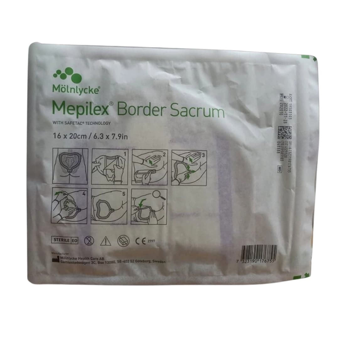 Mepilex Border Sacrum Foam Dressing, 6.3 x 7.9 Inch - Each - Image 1