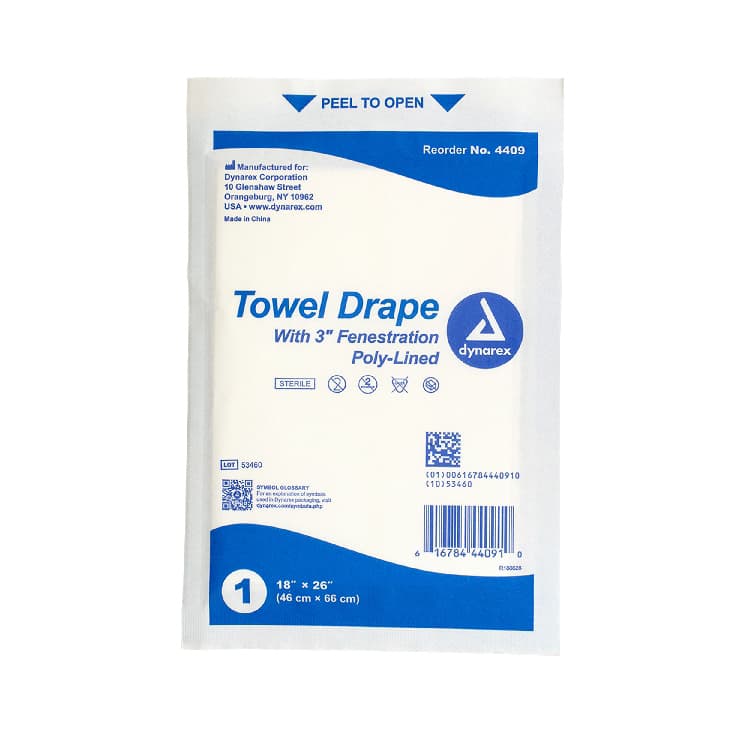 Dynarex Disposable Towel Drapes Fenestrated, Sterile - Box of 50 - Image 2
