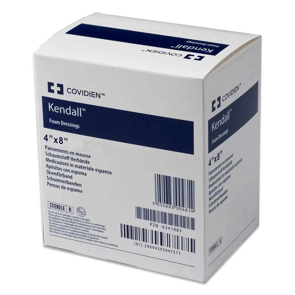 Kendall Hydrophilic Foam Plus Dressing, 4 x 8 Inch - Box of 10 - Image 1