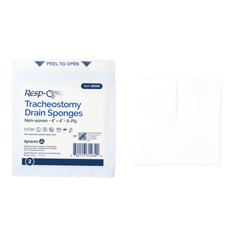 Resp-O2 Tracheostomy Drain Sponges, Non-Woven - Image 2