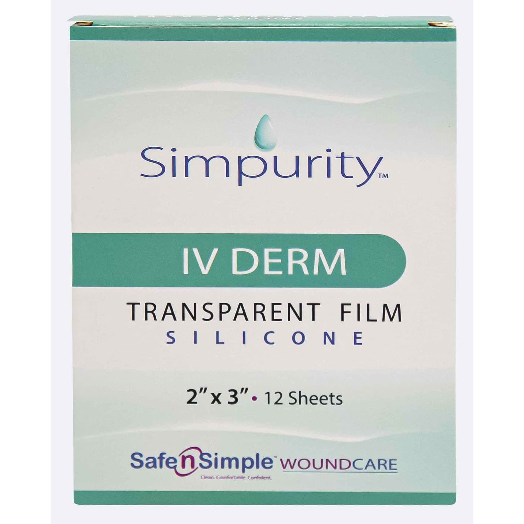 Simpurity IV Derm Transparent Silicone Film Dressing 2 x 3" - Image 2
