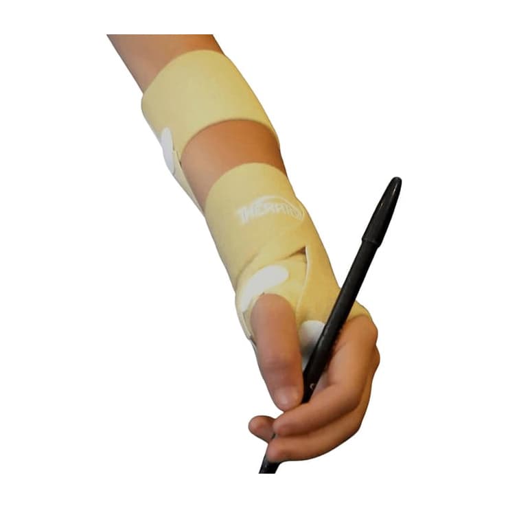 TheraTogs Ultra Wrist and Thumb Positioning System, Small Pediatric, Right Hand, Gold - Image 1