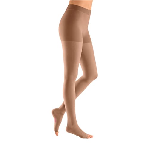 Mediven Plus Compression Pantyhose 30-40mmHg, Petite, Open Toe, Beige, Size I - Image 1