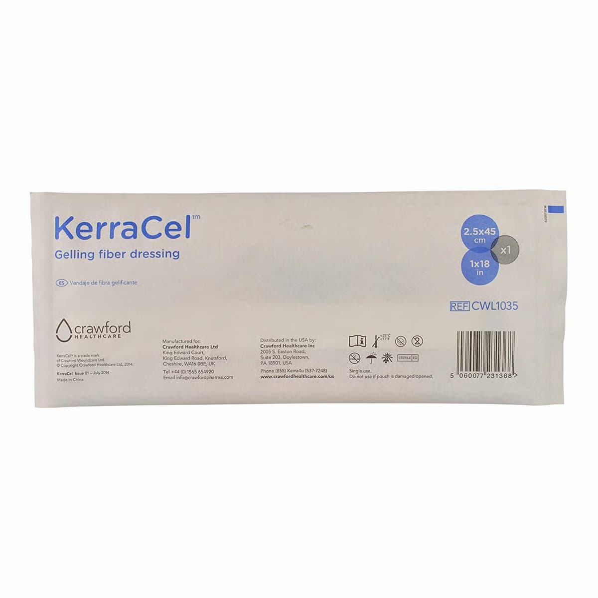 KerraCel Absorbent Gelling Fiber Ribbon Dressing, 1 x 18 Inch - Image 1