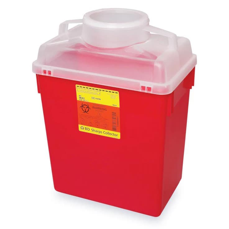 BD Multi-Use Nestable Sharps Collector, Large Funnel, 14 Quart - Case of 20 - Image 1