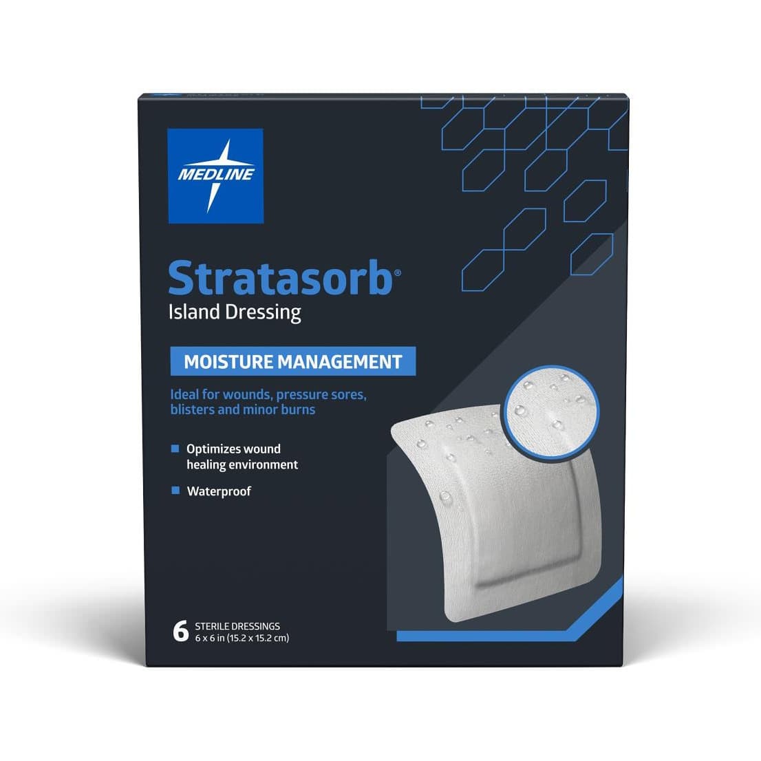 Stratasorb Island Dressing, Water Resistant, 6 Inch - Case of 144 - Image 1