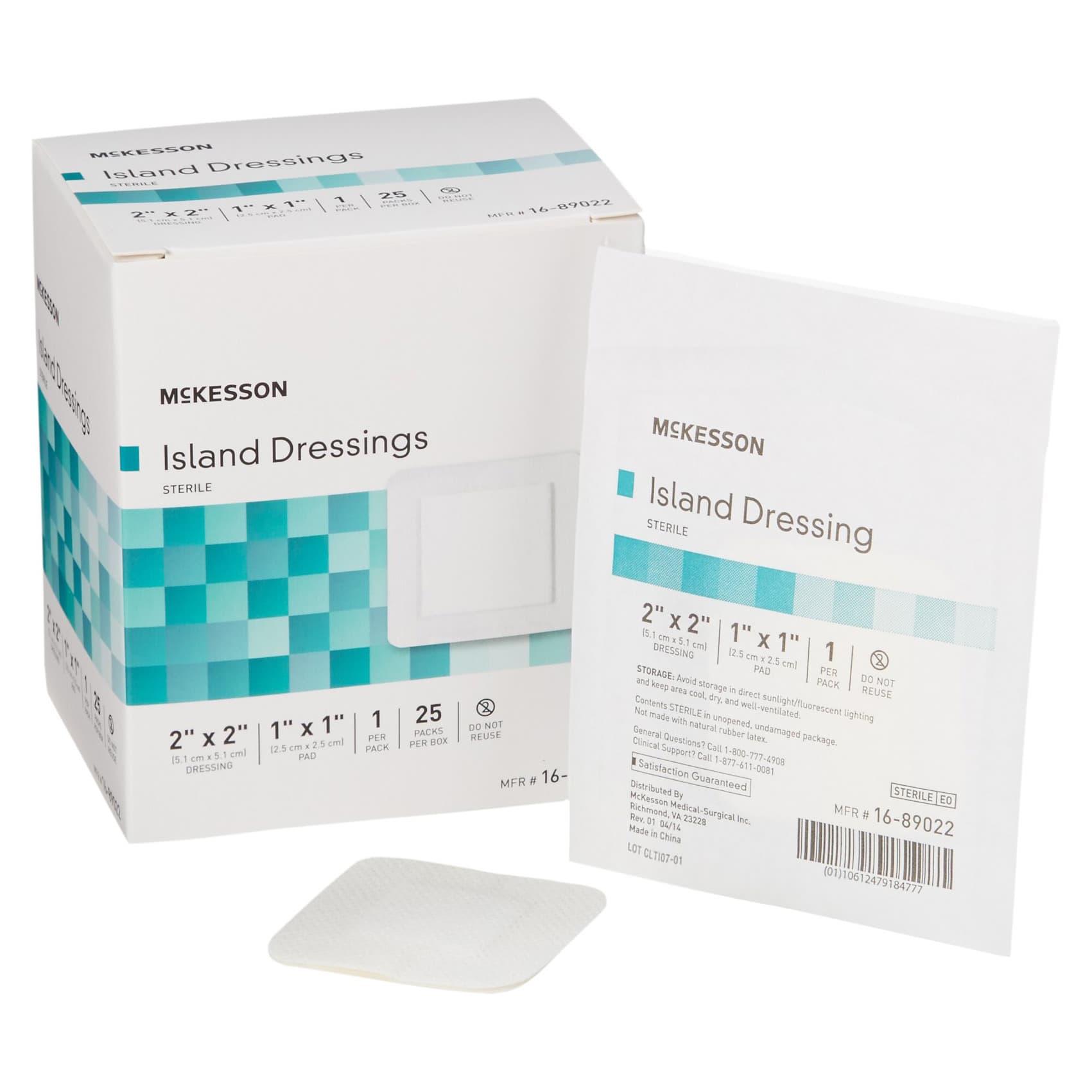 McKesson Adhesive Island Dressing, 2 x 2 Inch - Case of 100 - Image 1