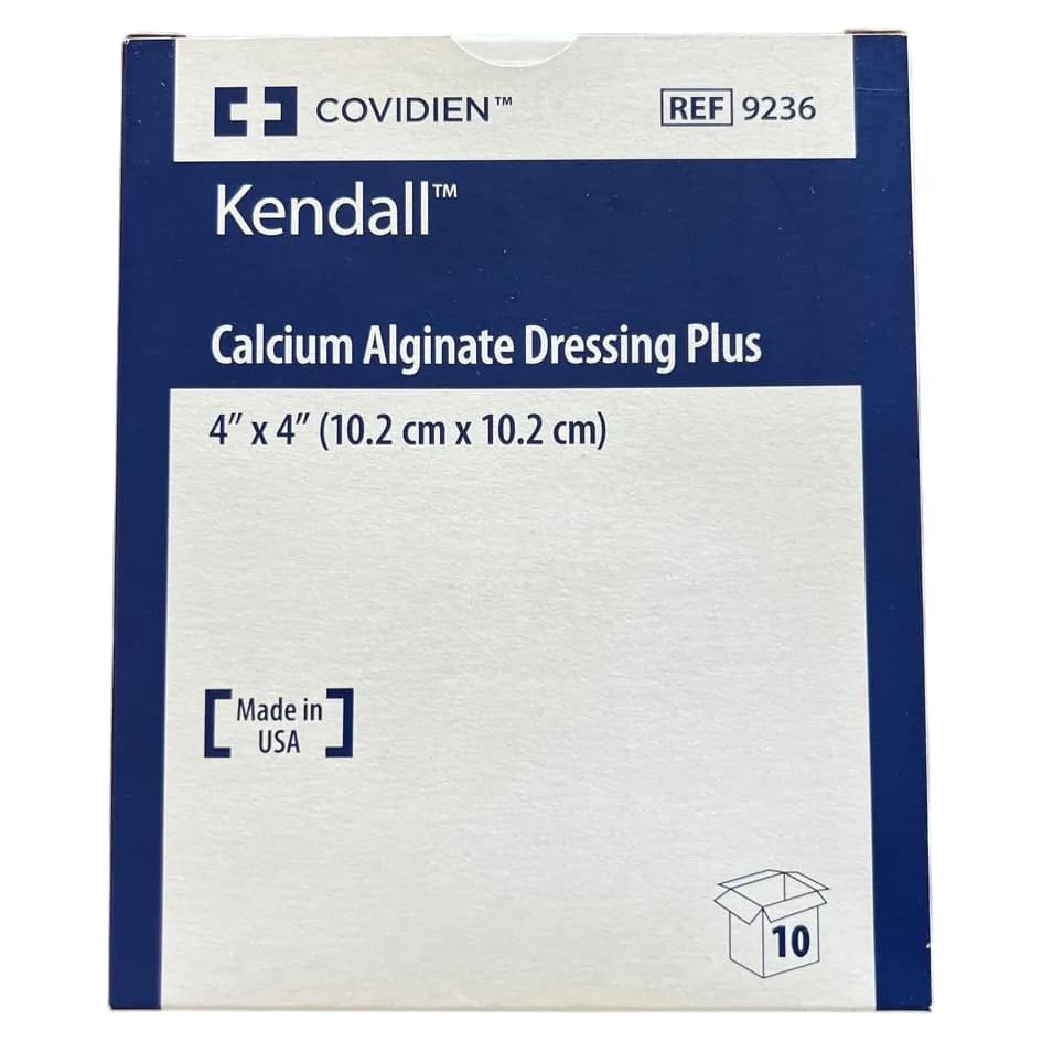 Kendall Plus Calcium Alginate Wound Dressings, 4 x 4 Inch - Box of 10 - Image 1