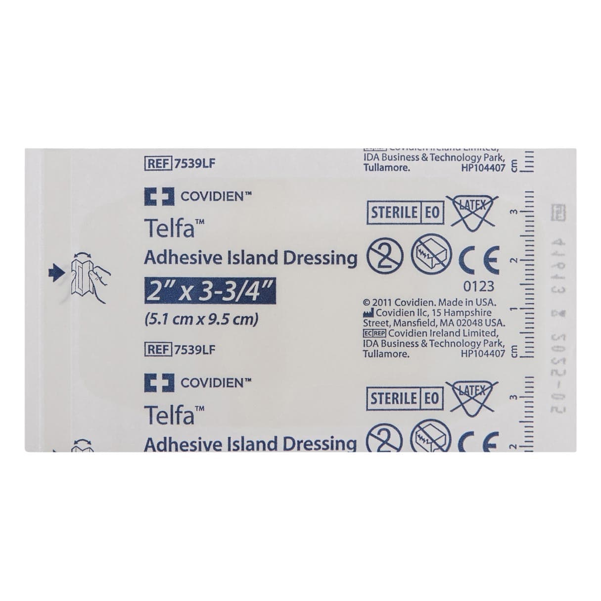 Telfa Adhesive Island Dressing, 2 x 3-3/4 Inch - Each - Image 1