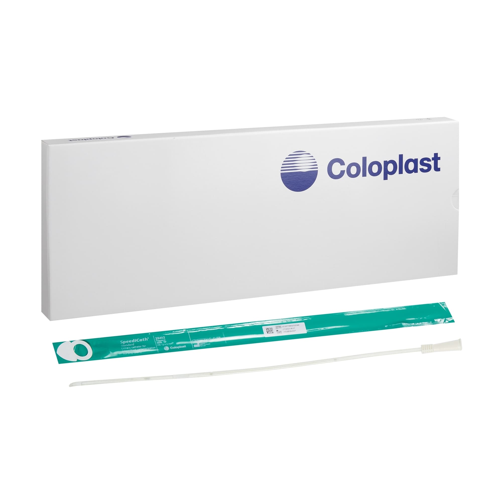 SpeediCath Standard Hydrophilic Male Catheter with Coude Tip, 12 Fr, 14" - Box of 30 - Image 1