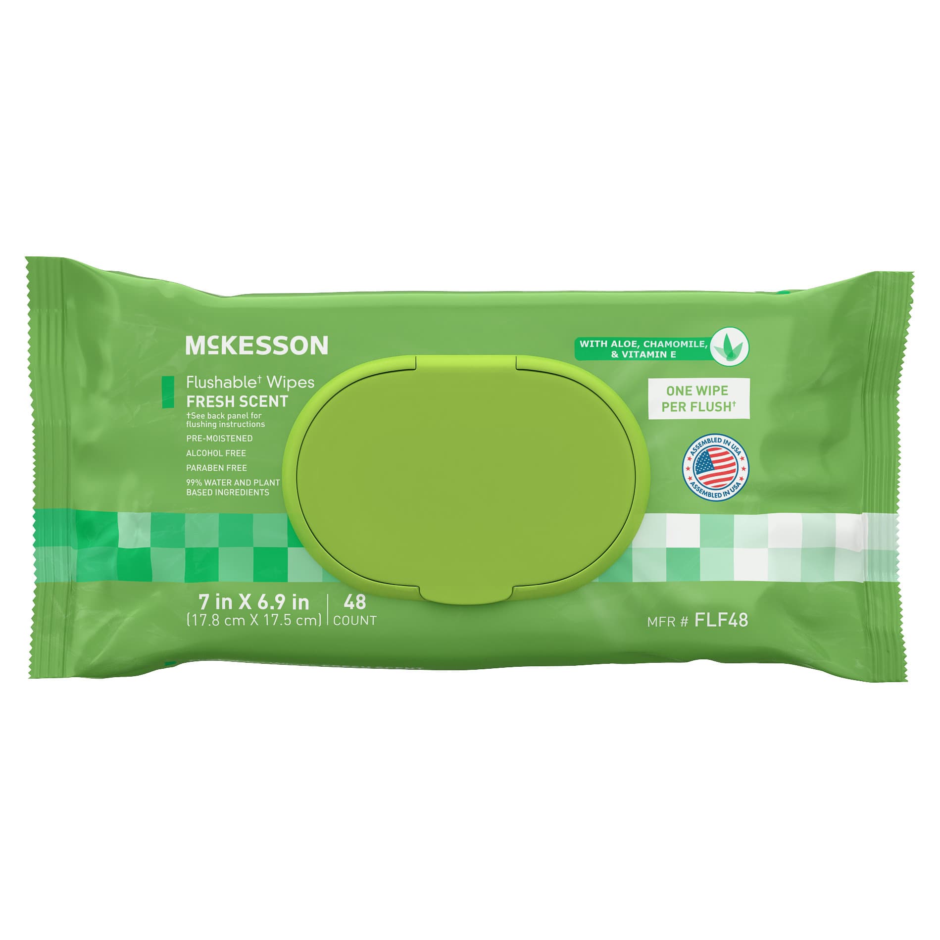 McKesson Soft Pack Flushable Personal Wipe, Scented - Box of 48 - Image 1