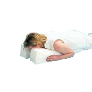 Hermell Polyurethane Foam Face Down Pillow, Small, White - Image 1