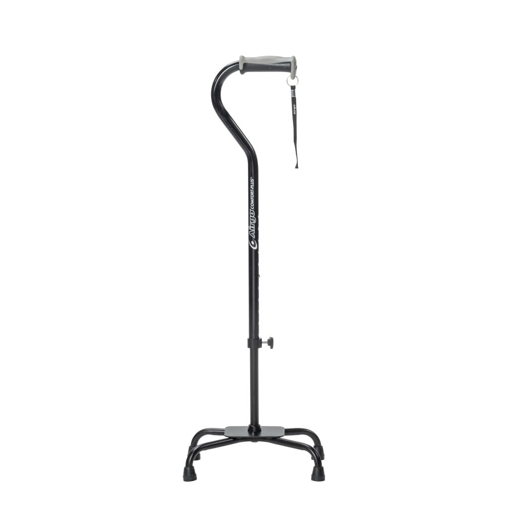 Drive Airgo Comfort-Plus Adjustable Quad Canes, Large Base, Black - Case of 2 - Image 1