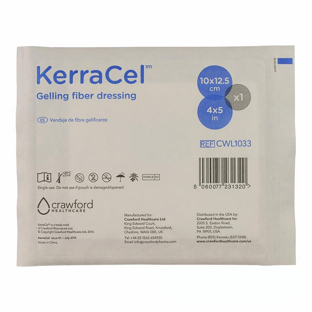 KerraCel Absorbent Gelling Fiber Dressing, 4" x 5" - Image 1