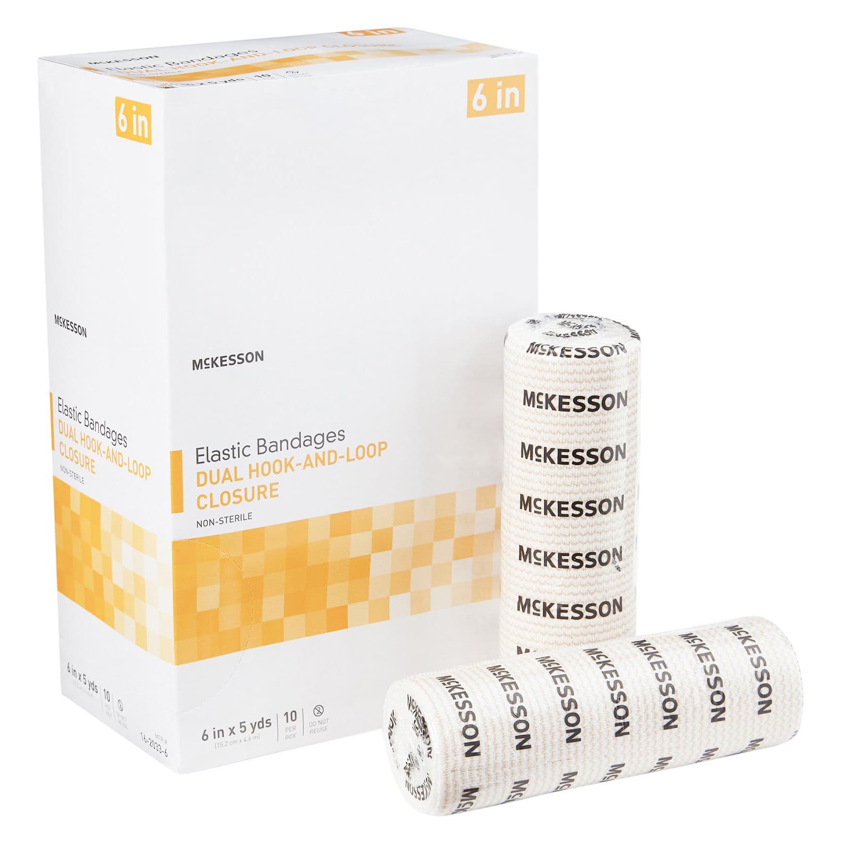 Mckesson Elastic Bandage, 6 Inch x 5 Yard, Double Hook and Loop, NonSterile - Case of 50 - Image 1