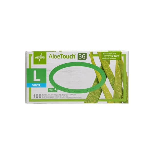 Aloetouch 3G Exam Glove Green Tapered Cuff 6.1 mil to 8.0 mil Range, Large - Case of 1000 - Image 1
