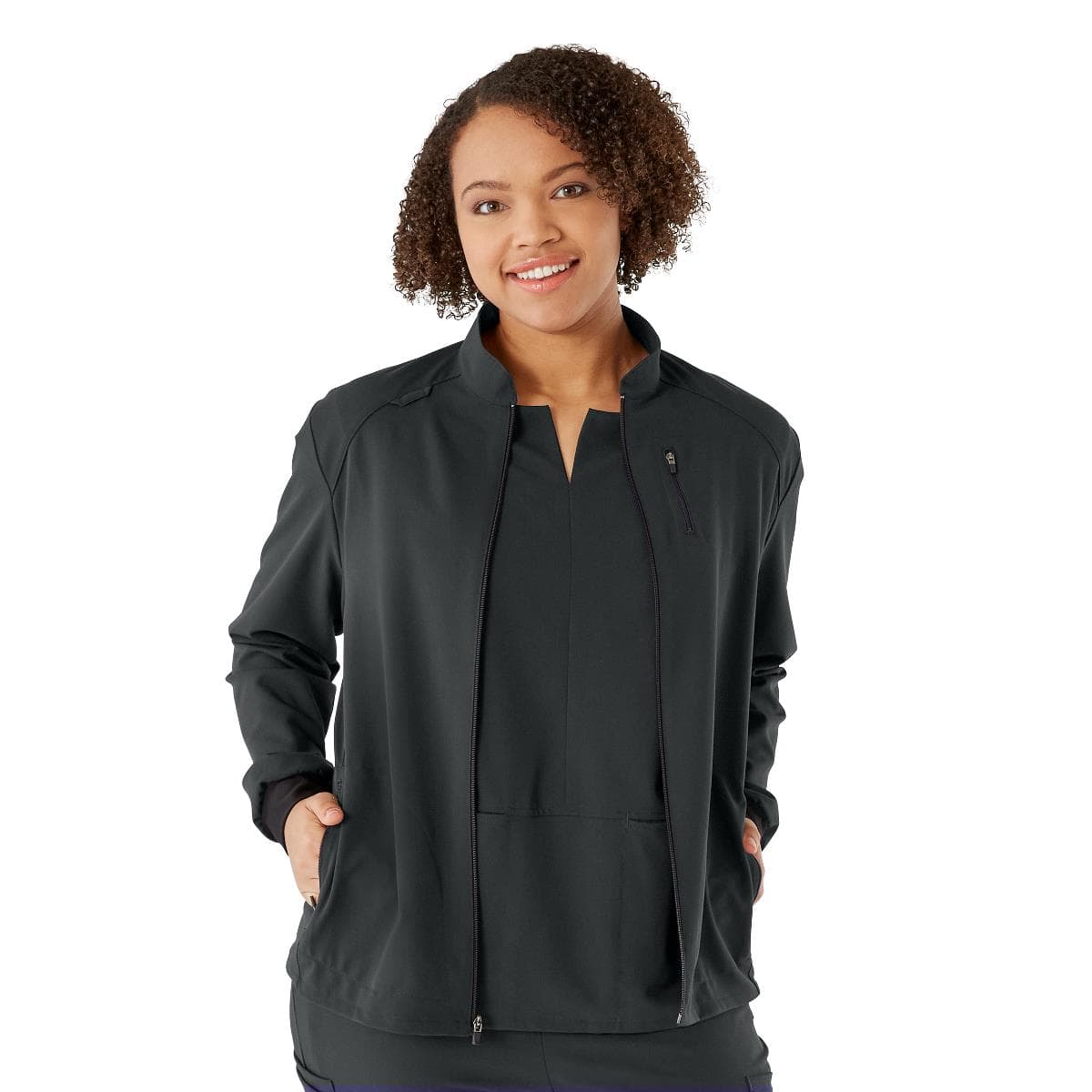Medline Solano AVE Women's Scrub Jackets, Caribbean Blue, Extra Large - Image 1