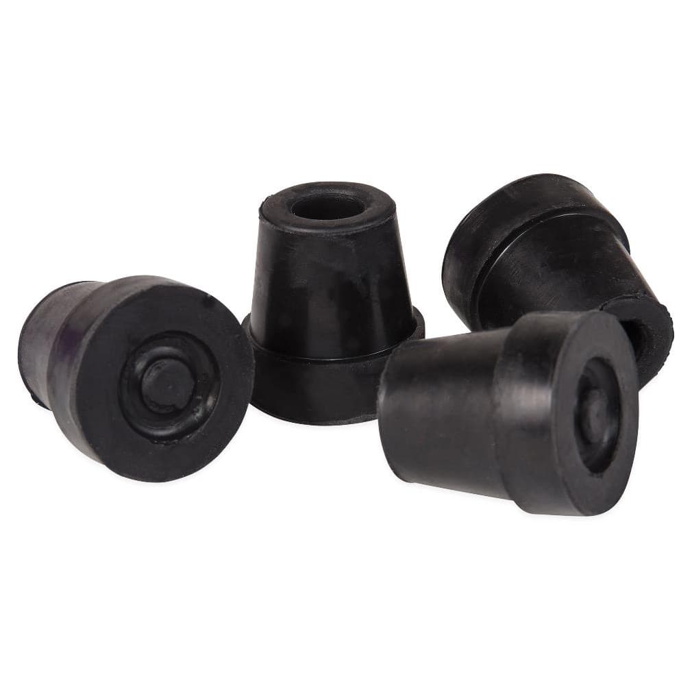 HealthSmart 1/2" Cane Tips, Rubber Replacement Feet - Box of 4