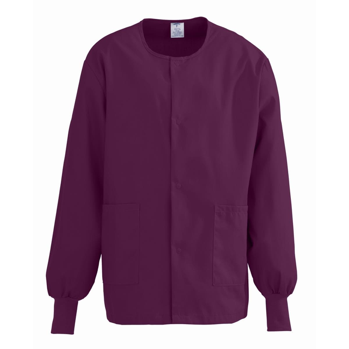 Medline Comfortease Unisex Crew-neck Warm-up Jacket, Wine, 5XLarge - Image 1
