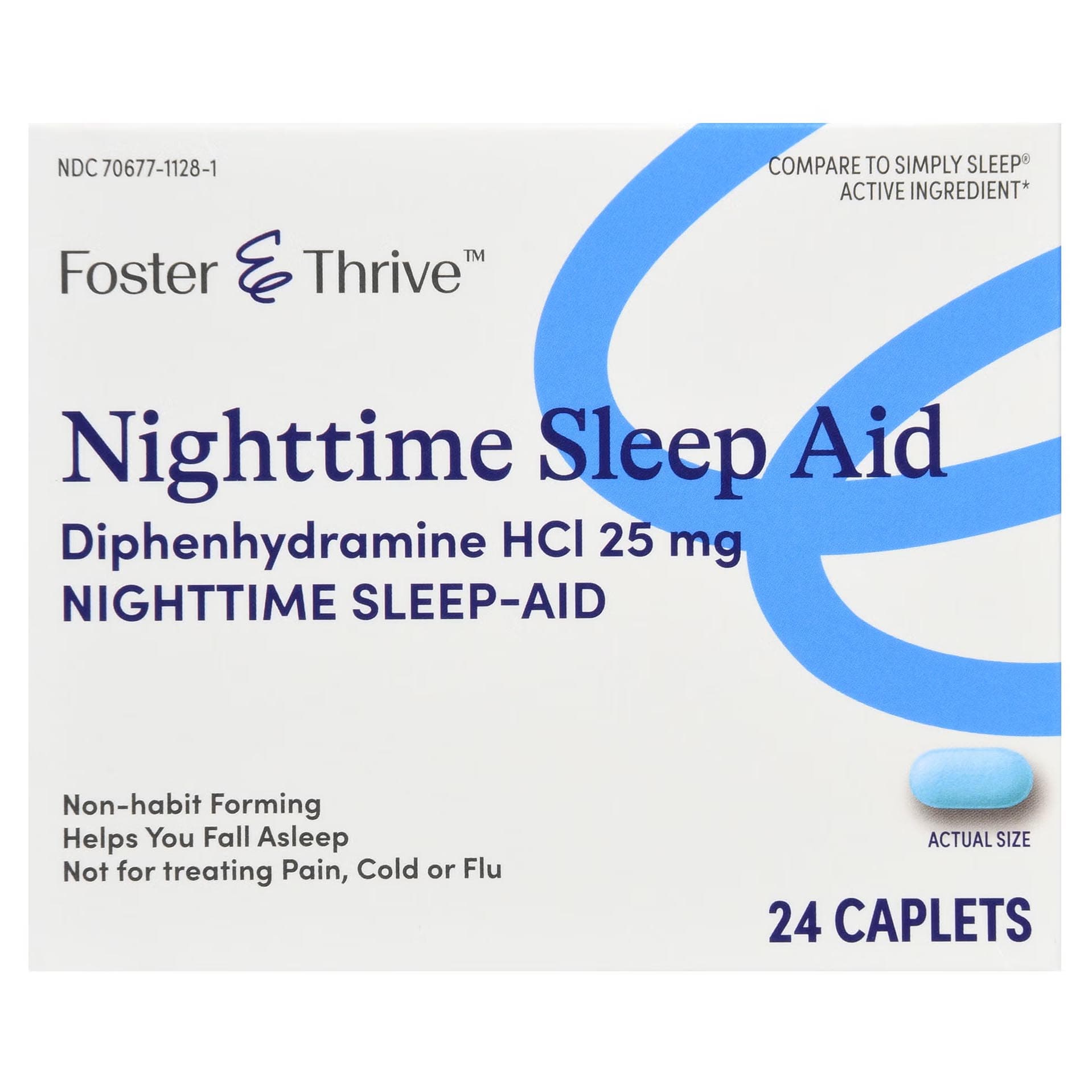 Foster & Thrive Diphenhydramine HCl Sleep Aid Caplet - Image 1