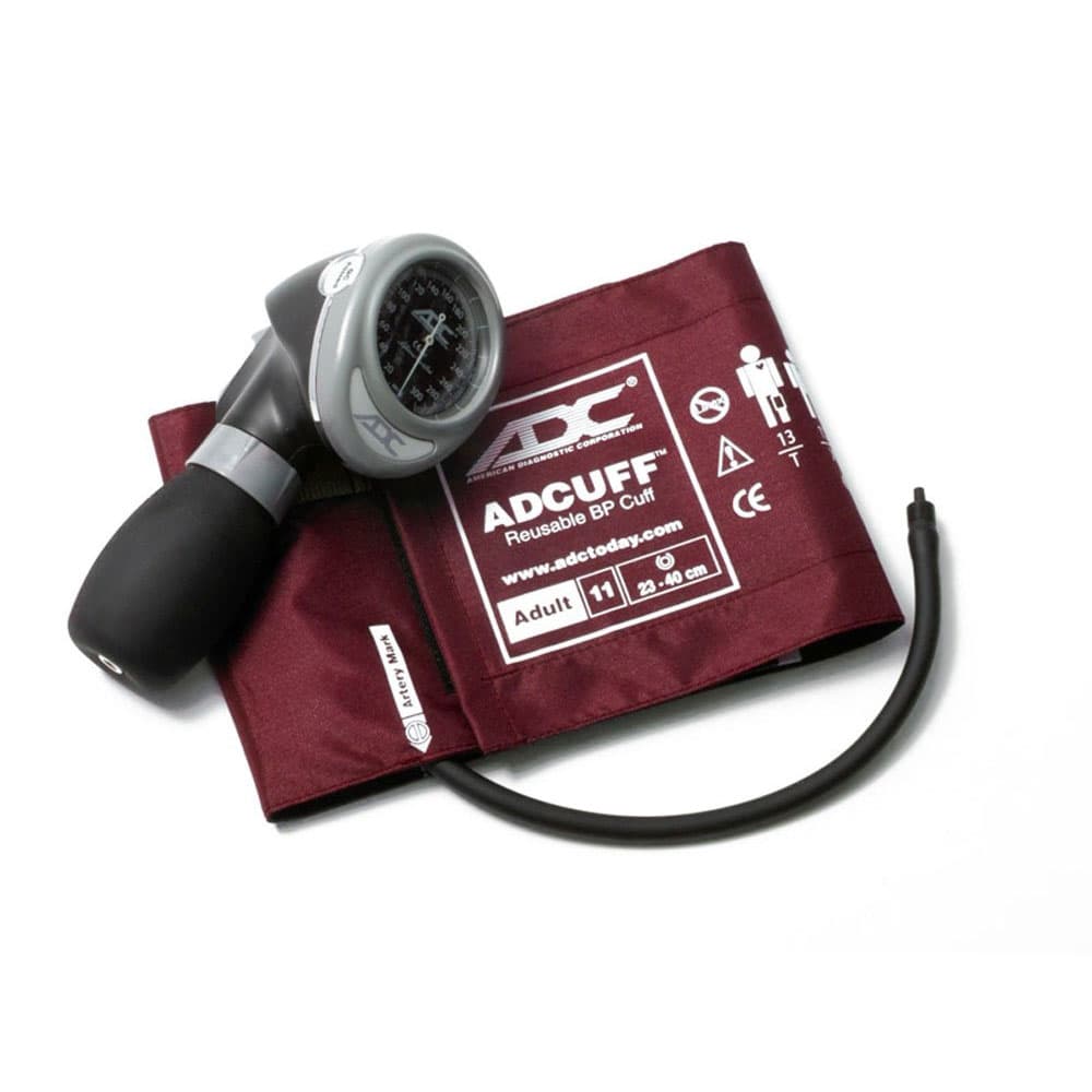 ADC Diagnostix Palm Aneroid Sphyg, Burgundy, Adult - Image 1