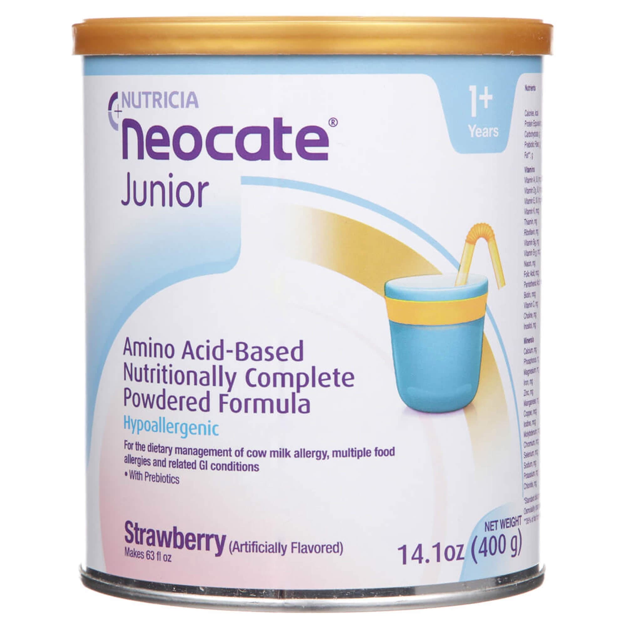 Neocate Junior Nutritionally Complete Hypoallergenic Formula, Strawberry, 14.1 oz - Each - Image 1