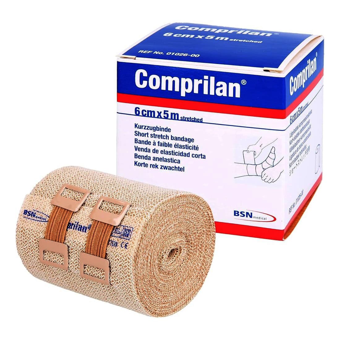 Comprilan Short Stretch Bandage, 6 cm x 5 meter - Case of 20 - Image 1