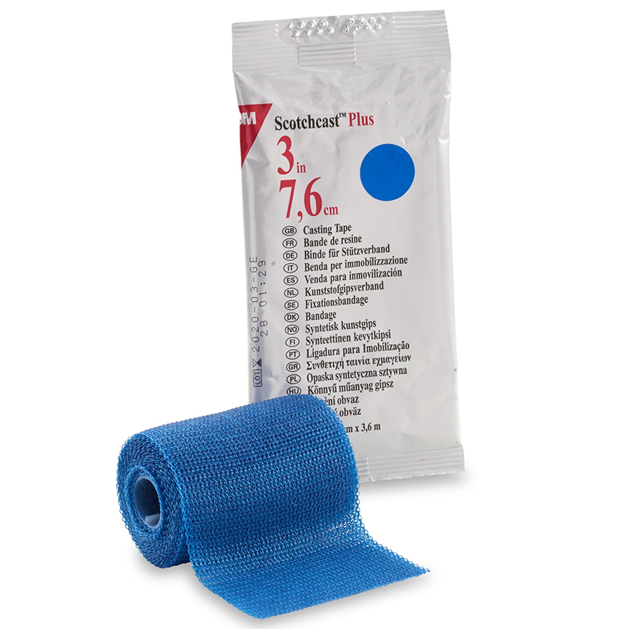 3M Scotchcast Plus Cast Tape, 3 Inch X 4 Yard, Blue - Case of 10 - Image 1