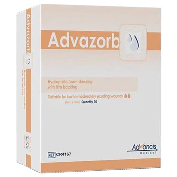 Advazorb Foam Dressing 5 x 5 Inch - Box of 10 - Image 1