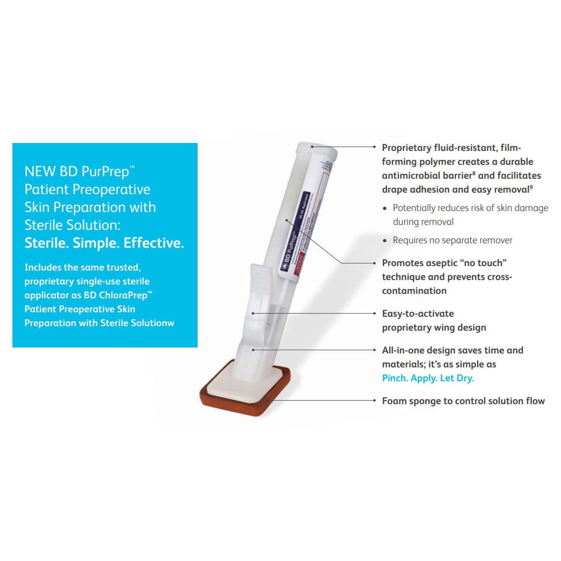 BD PurPrep Skin Prep Solution 26 mL Foam Applicator 8.3% / 72.5% Strength - Case of 25 - Image 4