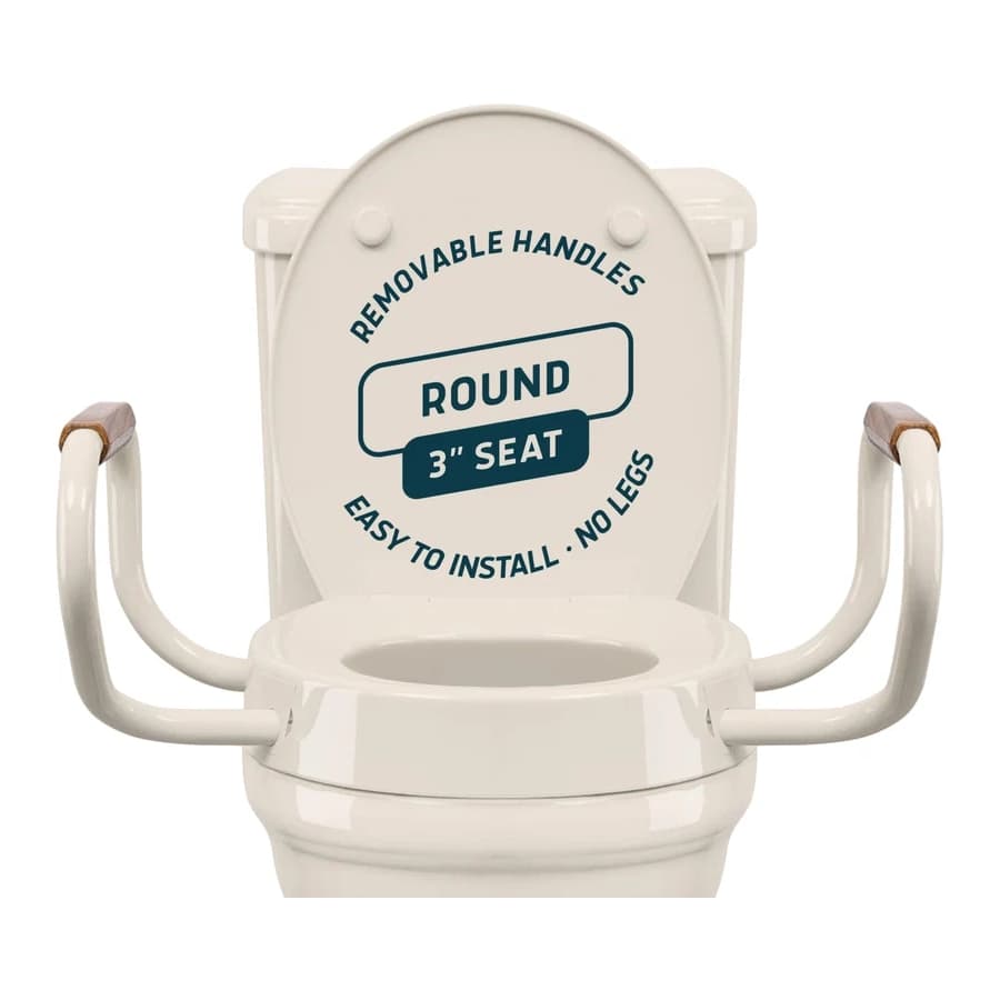 Lunderg Solva Raised Toilet Seat with Arms for Round Toilets - Almond - Image 1
