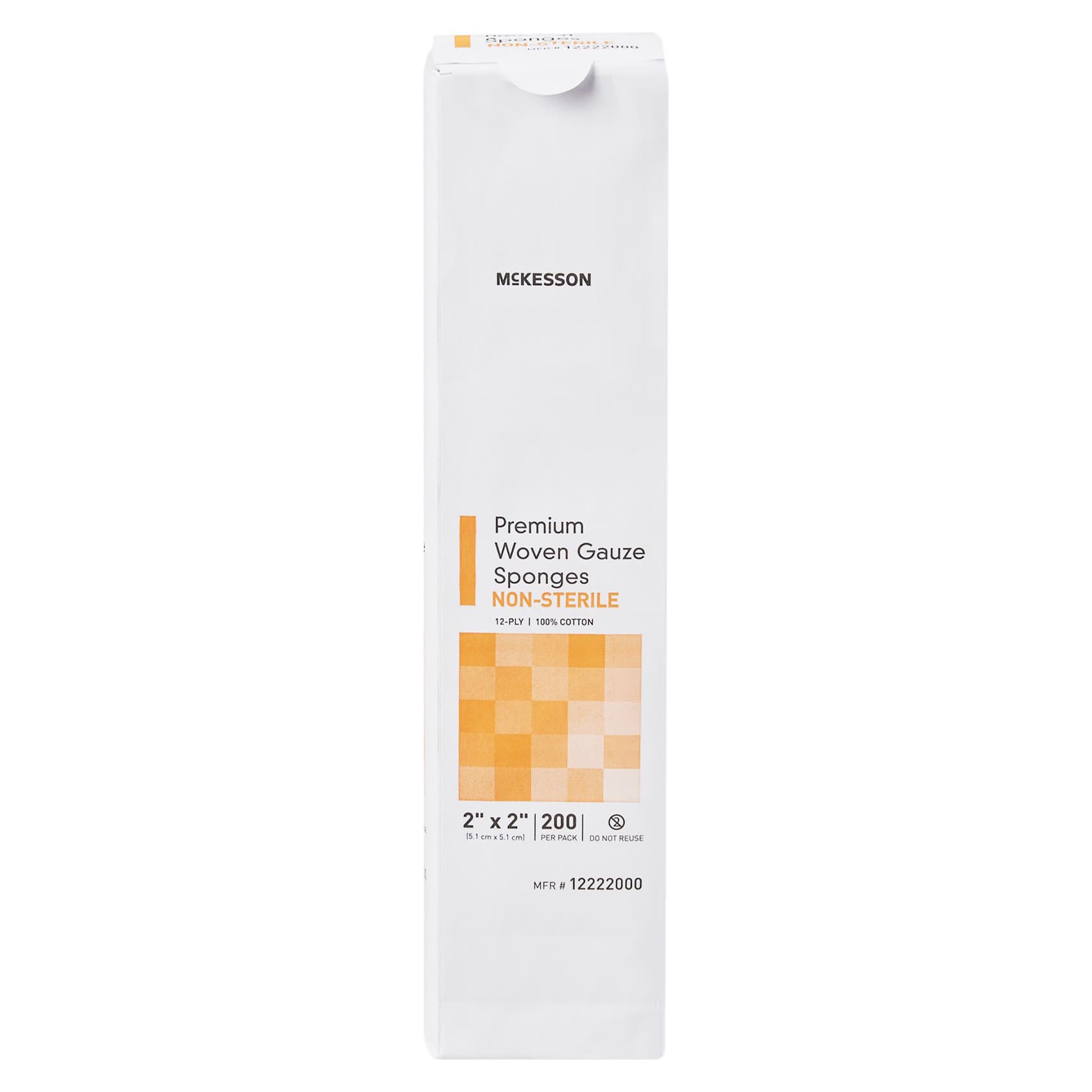 McKesson Gauze Sponge White Square NonSterile, 2 x 2 Inch, 12-Ply - Package of 200 - Image 1