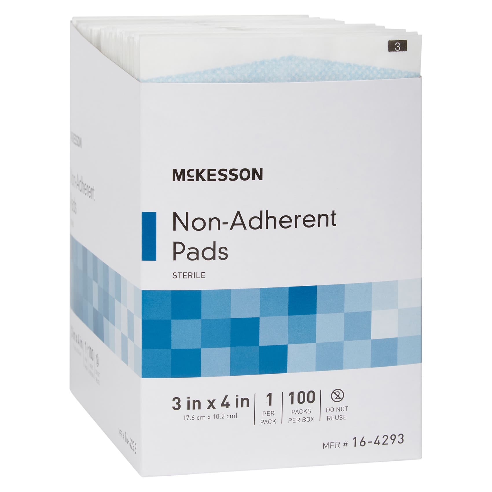 McKesson Polyester Non-Adherent Dressing, 3 x 4 Inch - Box of 100 - Image 1