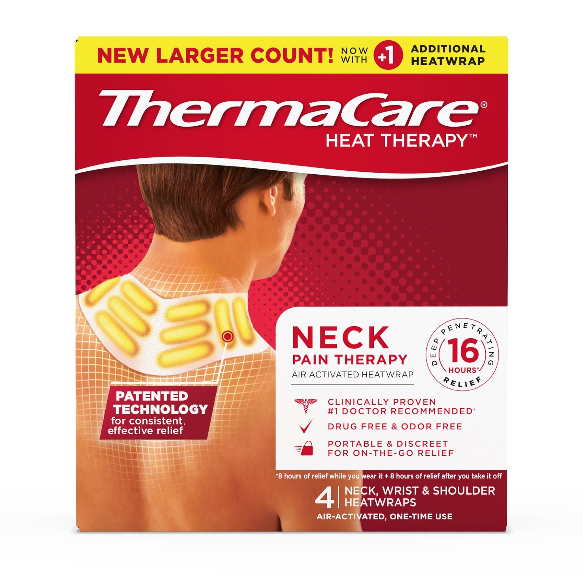 ThermaCare HeatWraps Instant Hot Patch Heat Therapy, One Size Fits Most - Box of 4 - Image 1