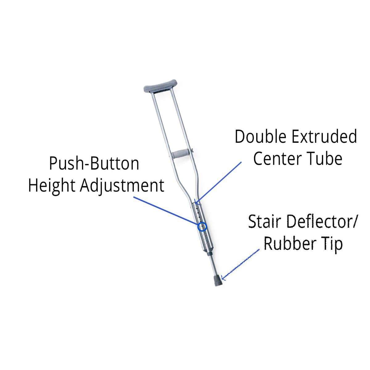Medline Economy Aluminum Pediatric Crutches - Image 2