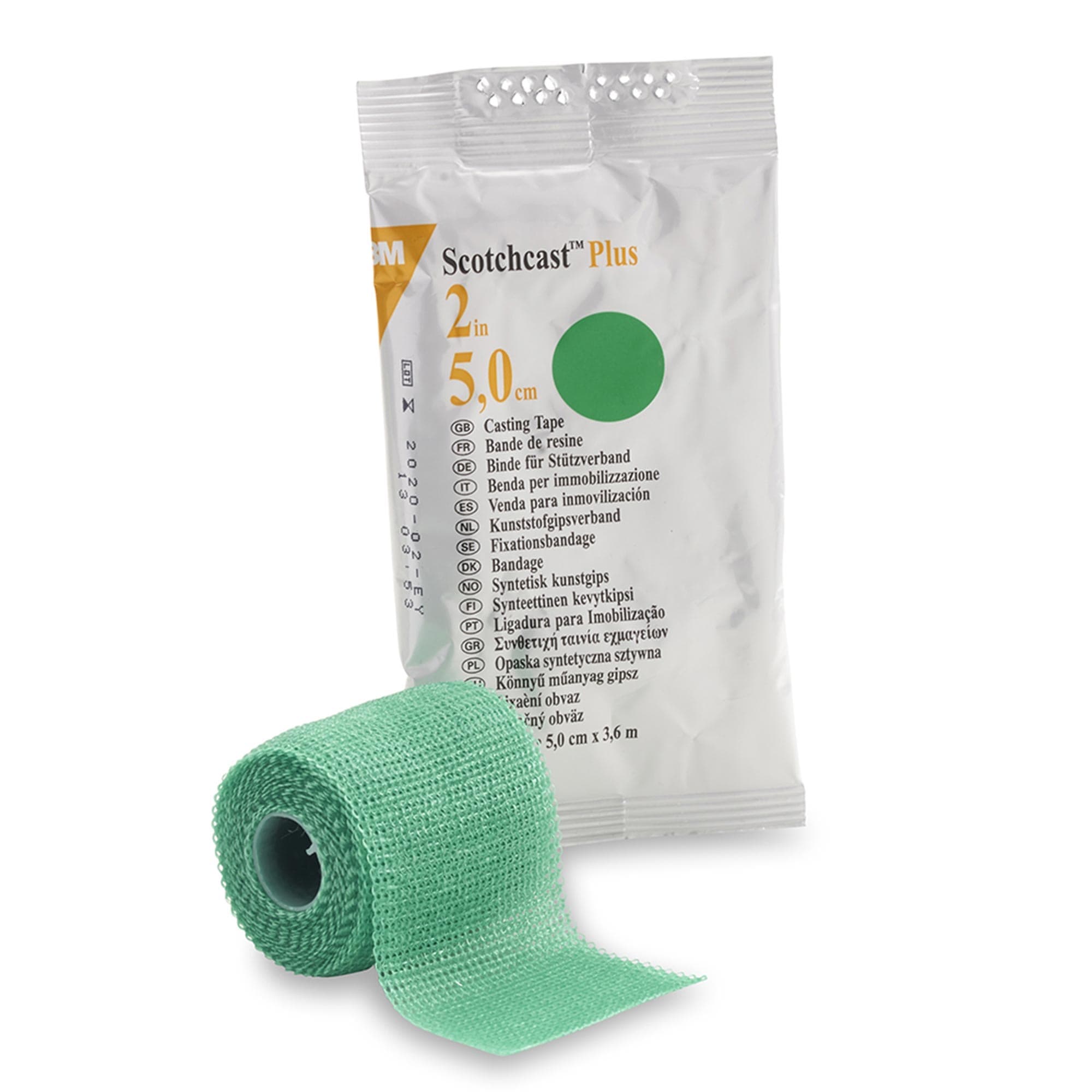 3M Scotchcast Plus Cast Tape, 2 Inch X 4 Yard, Green - Each - Image 1