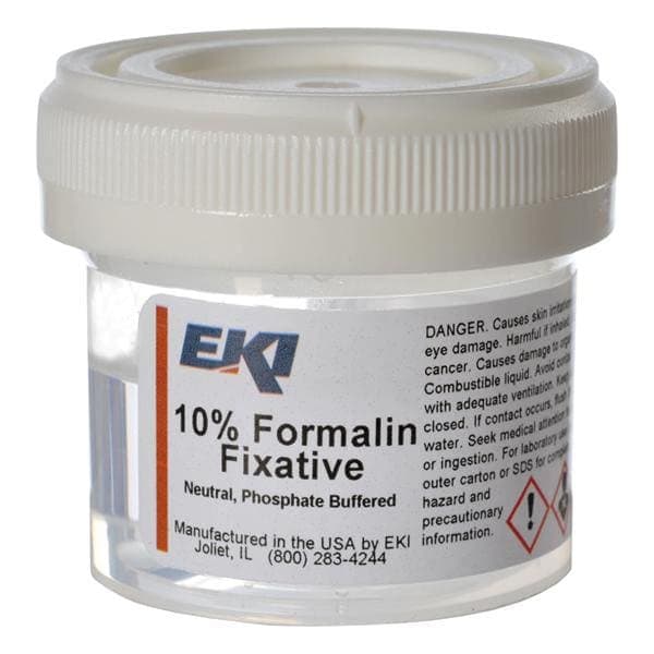 EK Prefilled Formalin Container, Graduated, 20 mL Fill in 40 mL (1.35 oz.) - Case of 100 - Image 1