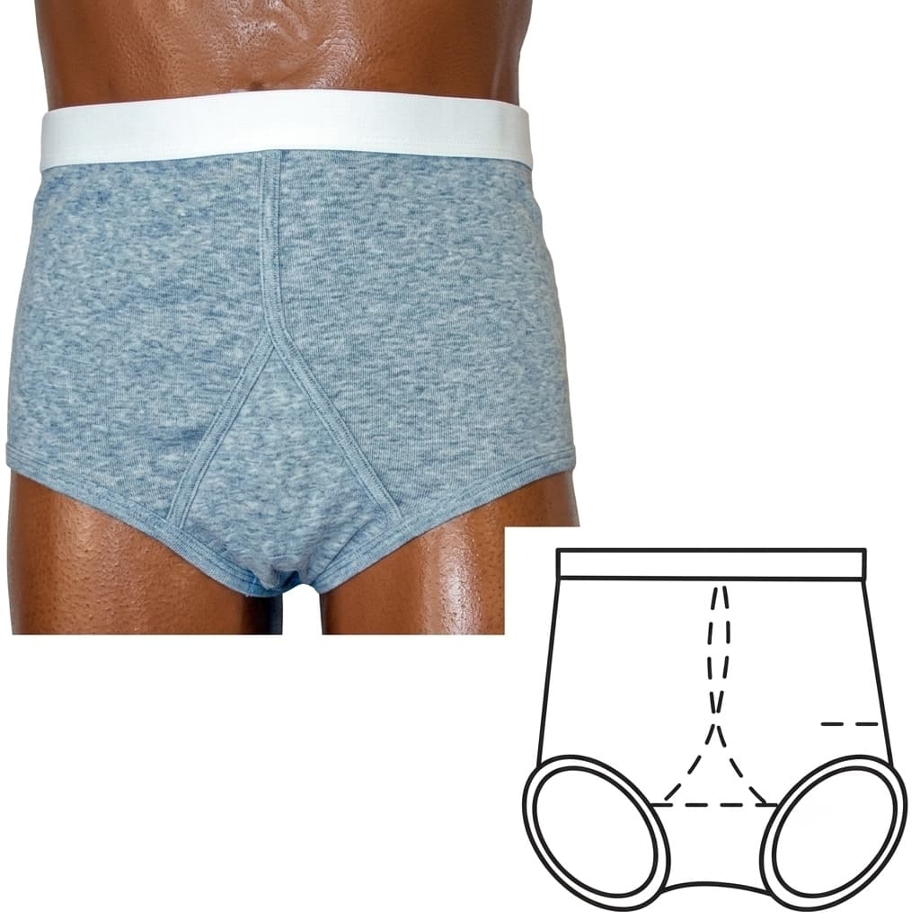Options Men's Basic Undergarment with Built-in Ostomy Barrier Support, Gray - Image 2
