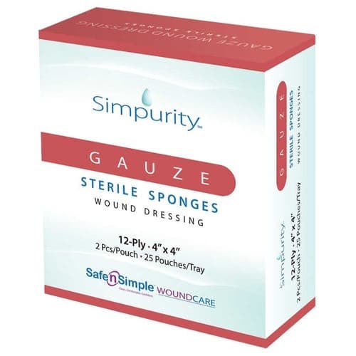 Simpurity Gauze Sterile Sponge Dressing, 4 x 4 Inch - Case of 400 - Image 1