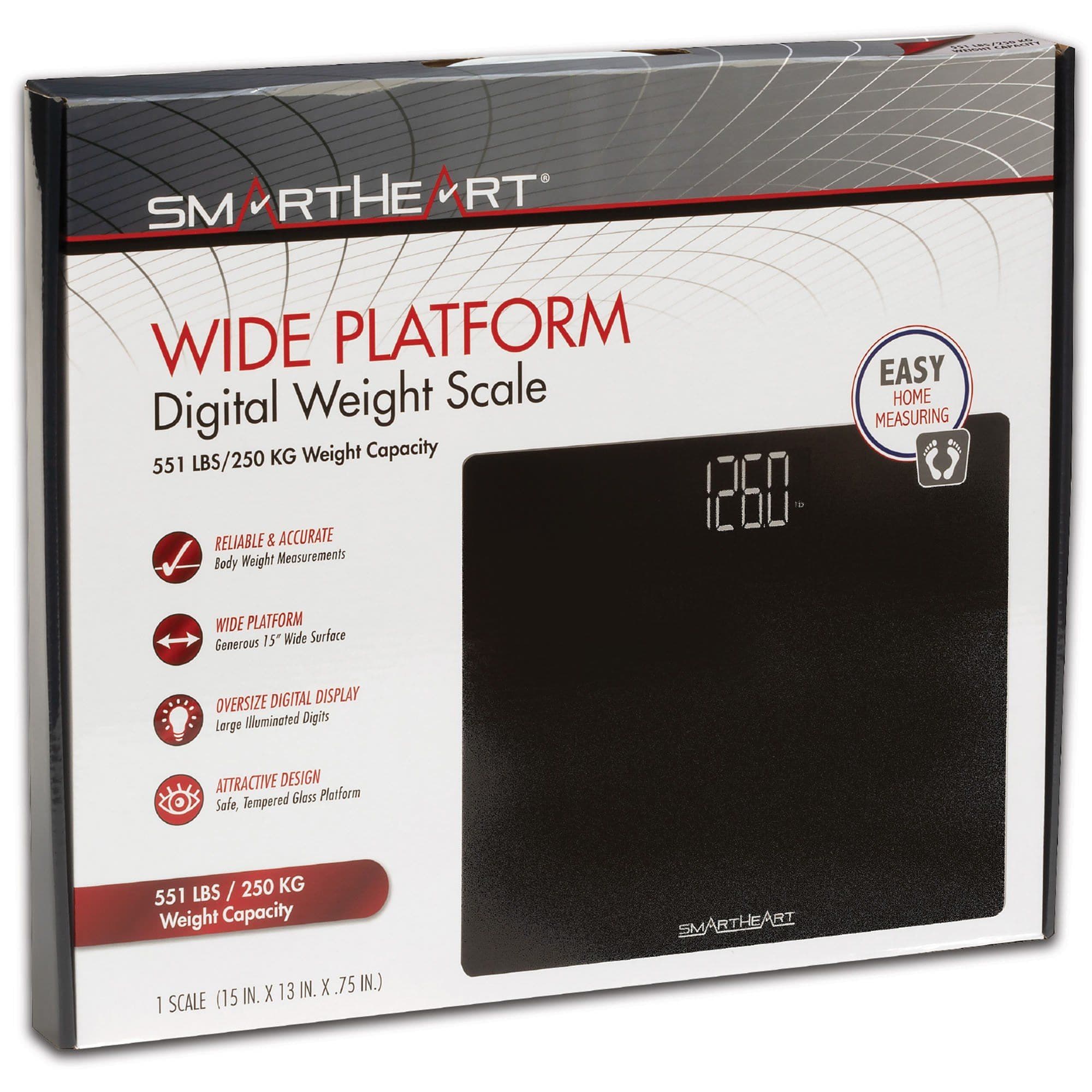 Veridian Wide Platform Digital Floor Scale - 438 lb / 199 kg Capacity - Image 1