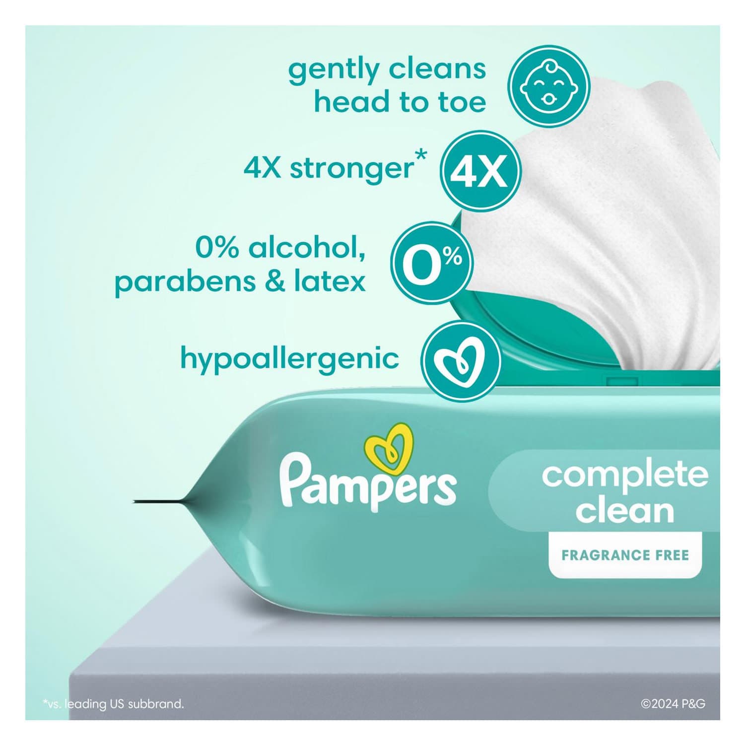Pampers Complete Clean Baby Wipes, 3X - Image 2